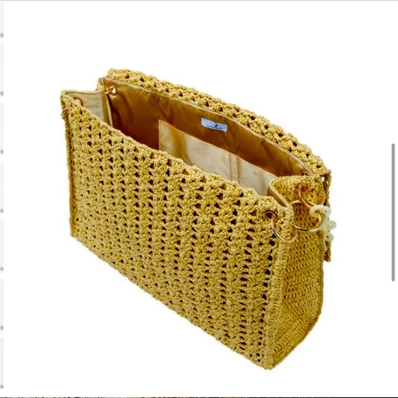 My beachy Side NEW crochet flap bag beige beach weekender bag - Picture 3 of 3